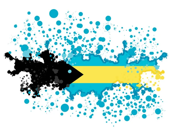 Абстрактные Акварельные Брызги Флага Багамских Островов Шаблон Национального Праздника — стоковый вектор