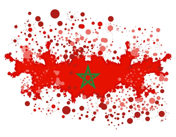 Абстрактные Акварельные Брызги Флага Марокко Шаблон Национального Праздника — стоковый вектор