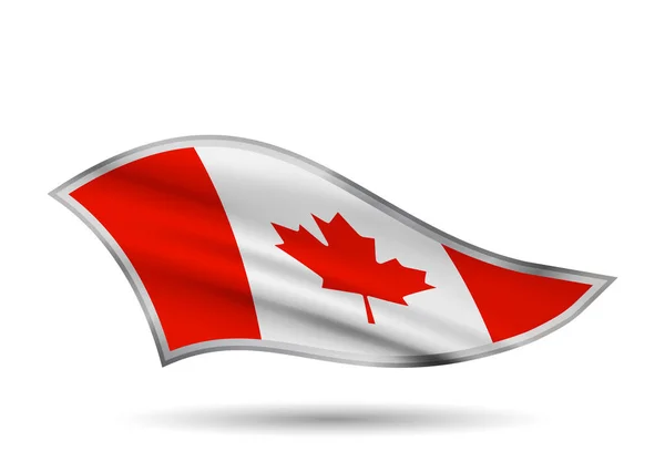 Динамический Флаг Канады Стилизованный Кап Бэнд — стоковый вектор