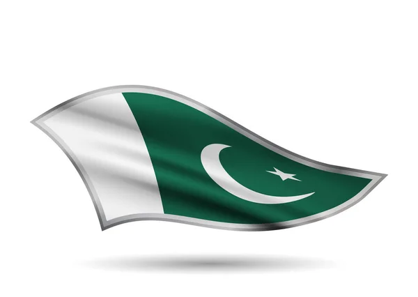 Bendera Lambaian Dinamis Pakistan Kap Band Bergaya - Stok Vektor