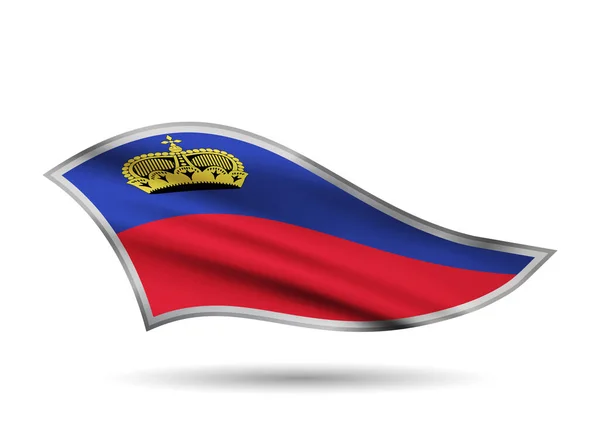 Dynamic Waving Flag Liechtenstein Inglés Tapa Banda Estilizada — Vector de stock