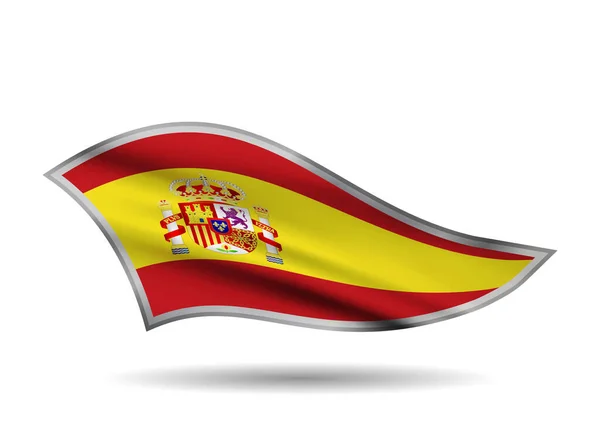 Bandeira Acenação Dinâmica Espanha Faixa Tampas Estilizada — Vetor de Stock
