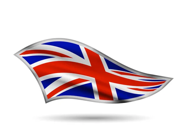 Dynamic Waving Flag United Kingdom Кап Бенд Стилізований — стоковий вектор