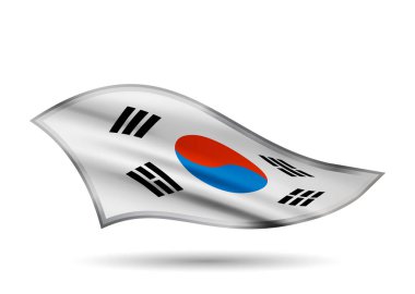 Güney Kore 'nin Dinamik Dalgalanan Bayrağı. Cap-band stilize edildi.