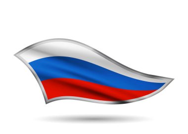 Rusya Federasyonu 'nun Dinamik Dalgalanan Bayrağı. Cap-band stilize edildi.