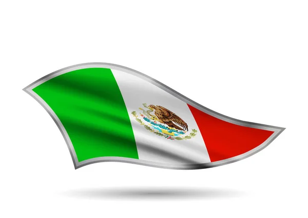 Bandera Dinámica Ondeante México Tapa Banda Estilizada — Archivo Imágenes Vectoriales
