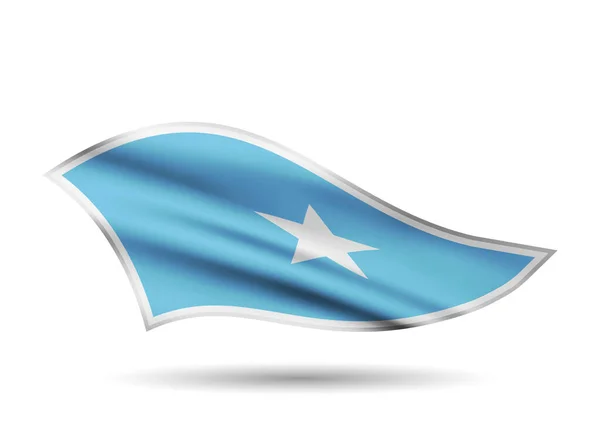 Bandera Dinámica Ondeante Somalia Tapa Banda Estilizada — Vector de stock