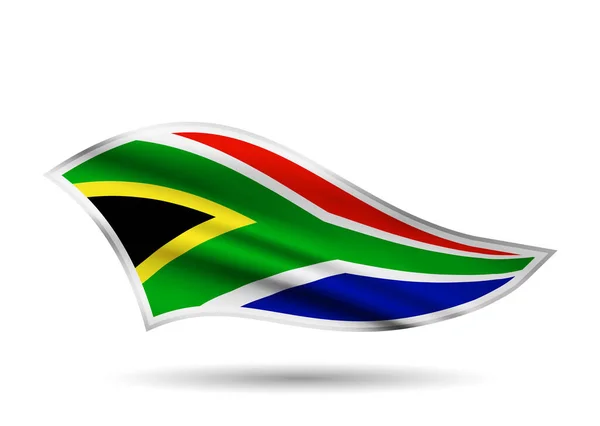 Dinamikus Integető Zászló Dél Afrikai Köztársaságban Cap Szalag Stilizálva — Stock Vector
