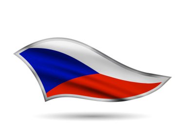 Çek Cumhuriyeti 'nin bayrağını sallıyor. Cap-band stilize edildi.