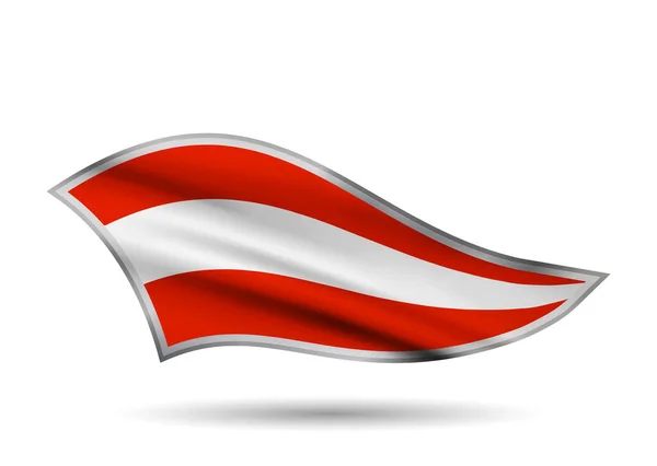 Bandera Ondeante Austria Tapa Banda Estilizada — Vector de stock