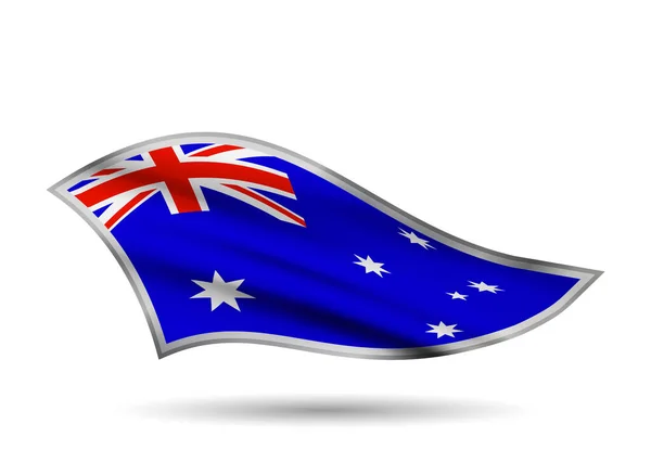 Bandera Ondeante Australia Tapa Banda Estilizada — Vector de stock