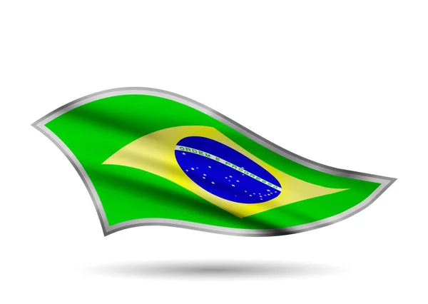 Waving Flag Brazil Cap Band Stylized — Stock Vector