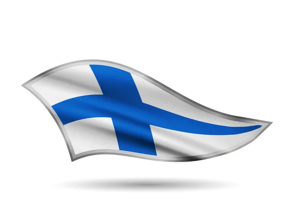 Waving Flag Finland Cap Band Stylized — Stock Vector