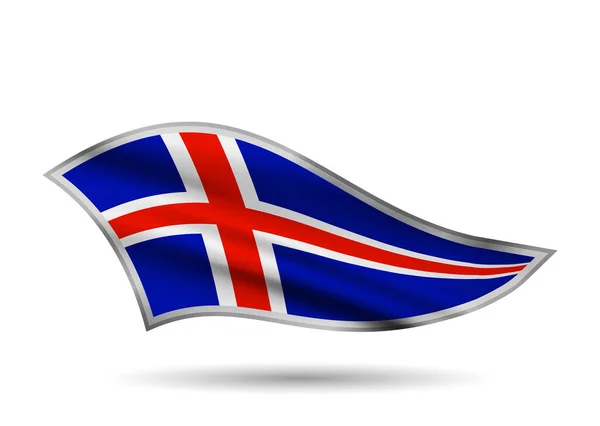 Bandera Ondeante Islandia Tapa Banda Estilizada — Vector de stock