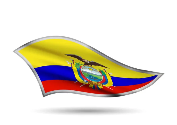 Drapeau Equateur Bande Chapeau Stylisée — Image vectorielle