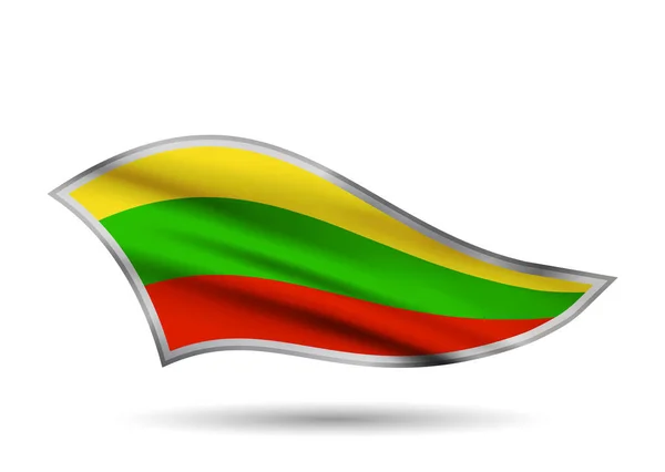 Bandera Ondeante Lituania Tapa Banda Estilizada — Vector de stock