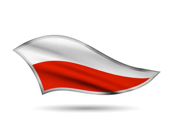 Bandera Ondeante Polonia Tapa Banda Estilizada — Vector de stock