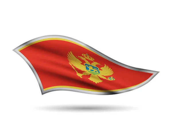 Waving Flag Montenegro Cap Band Stylized — Stock Vector