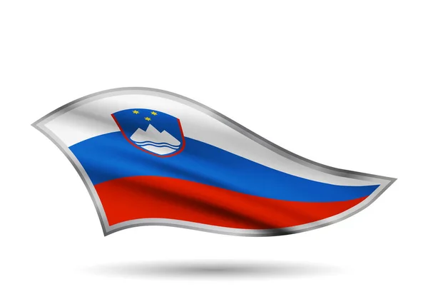 Bandera Ondeante Eslovenia Tapa Banda Estilizada — Vector de stock