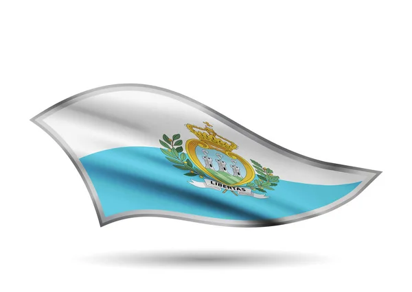 Bandera Ondeante San Marino Tapa Banda Estilizada — Vector de stock