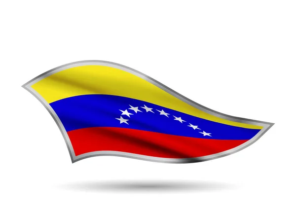 飘扬的委内瑞拉国旗 帽带样式化 — 图库矢量图片