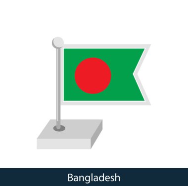 Bangladeş Masa Bayrağı. Düz stil. Vektör.