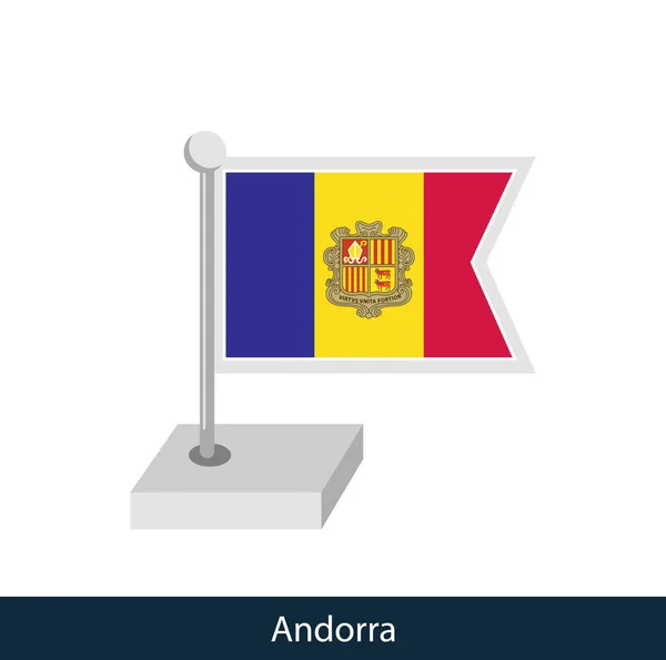 Bandeira Mesa Andorra Estilo Plano Vetor — Vetor de Stock