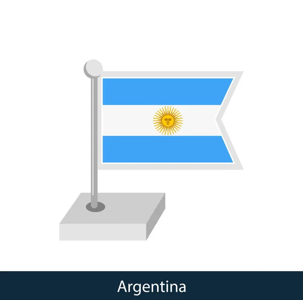 Argentyńska Flaga Stołowa Płaski Styl Wektor — Wektor stockowy