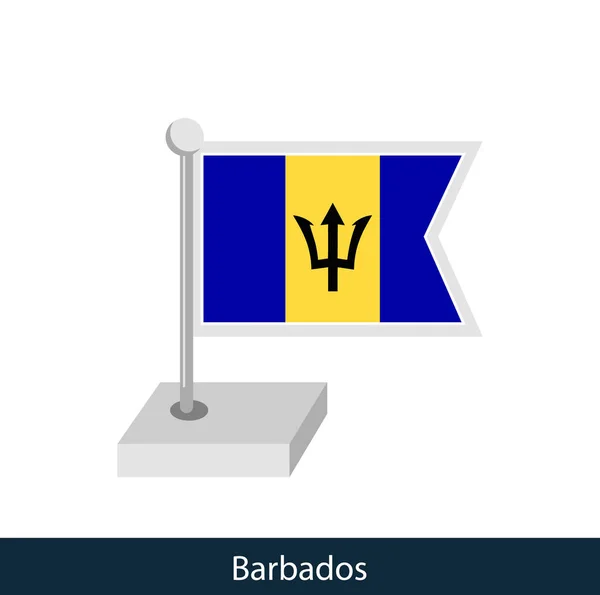 Barbados Masa Bayrağı Düz Stil Vektör — Stok Vektör