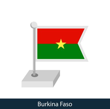 Burkina Faso Masa Bayrağı. Düz stil. Vektör.