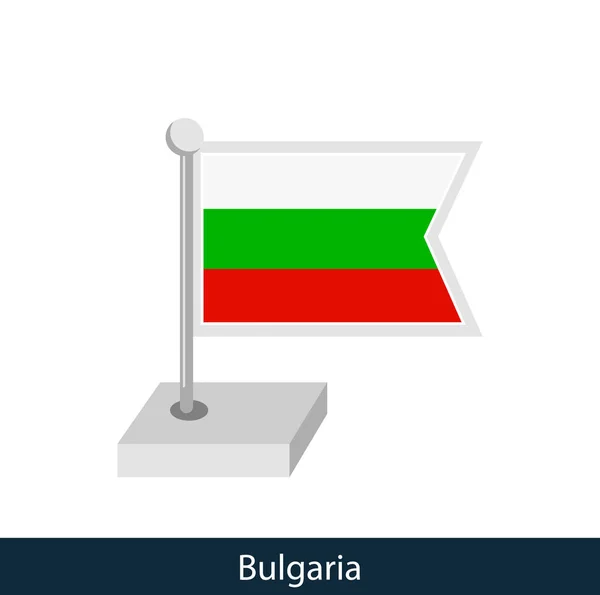 Bulgarie Drapeau Table Style Plat Vecteur — Image vectorielle