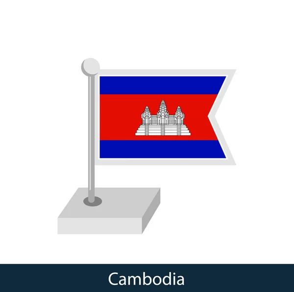 Bandeira Mesa Camboja Estilo Plano Vetor —  Vetores de Stock