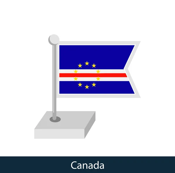 Cape Verde Table Flag Flat Style Vector — Stock Vector