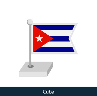 Küba Masa Bayrağı. Düz stil. Vektör.