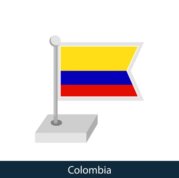 Colombia Table Flag Flat Style Vector — Stock Vector