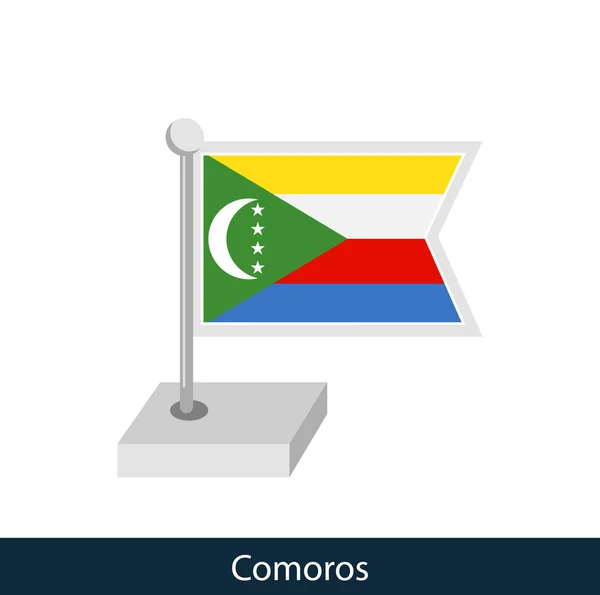 Bandera Mesa Comoras Estilo Plano Vector — Vector de stock