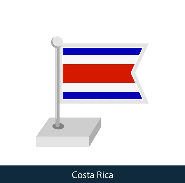 哥斯达黎加桌旗 平淡的风格 — 图库矢量图片