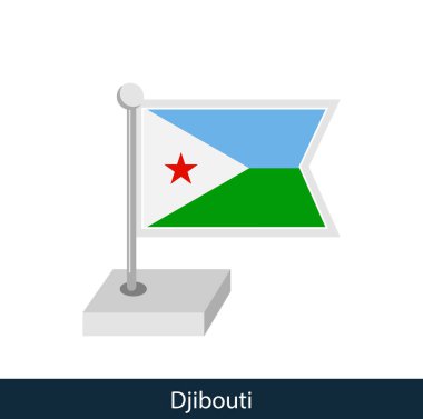Cibuti Masa Bayrağı. Düz stil. Vektör.