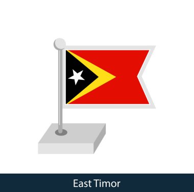 Doğu Timor Masa Bayrağı. Düz stil. Vektör.