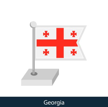 Georgia Masa Bayrağı. Düz stil. Vektör.