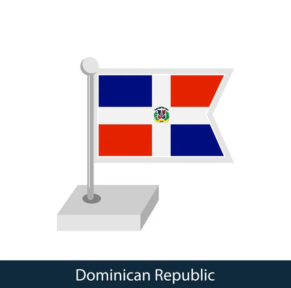 Drapeau Table République Dominicaine Style Plat Vecteur — Image vectorielle