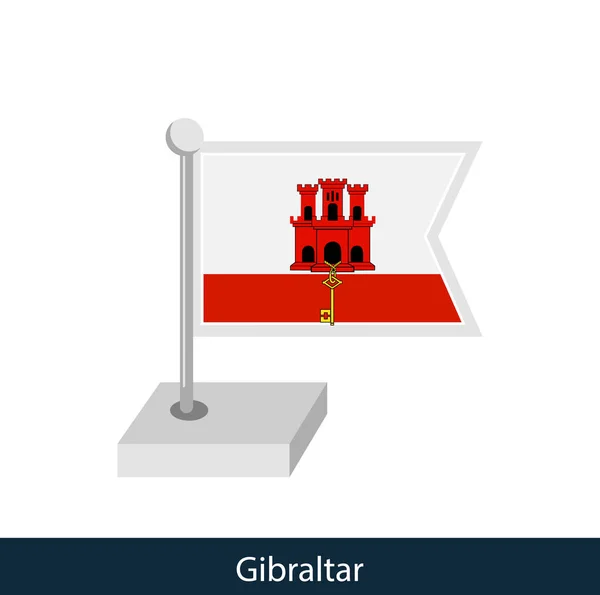 Gibraltar Tischfahne Flacher Stil Vektor — Stockvektor