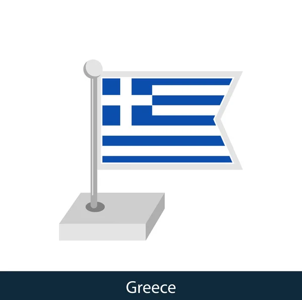 Grecia Tabella Bandiera Stile Piatto Vettore — Vettoriale Stock