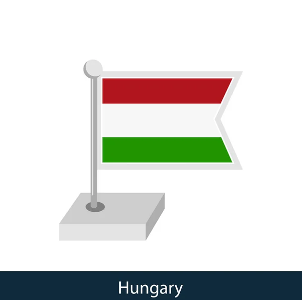Hongrie Drapeau Table Style Plat Vecteur — Image vectorielle