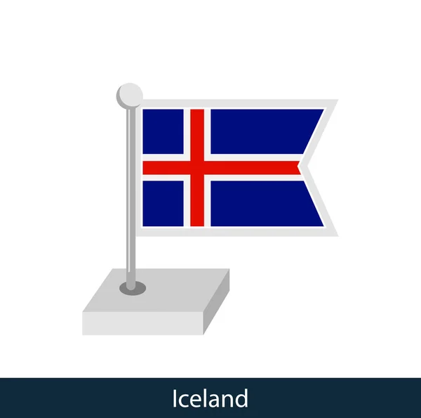 冰岛国旗 平淡的风格 — 图库矢量图片
