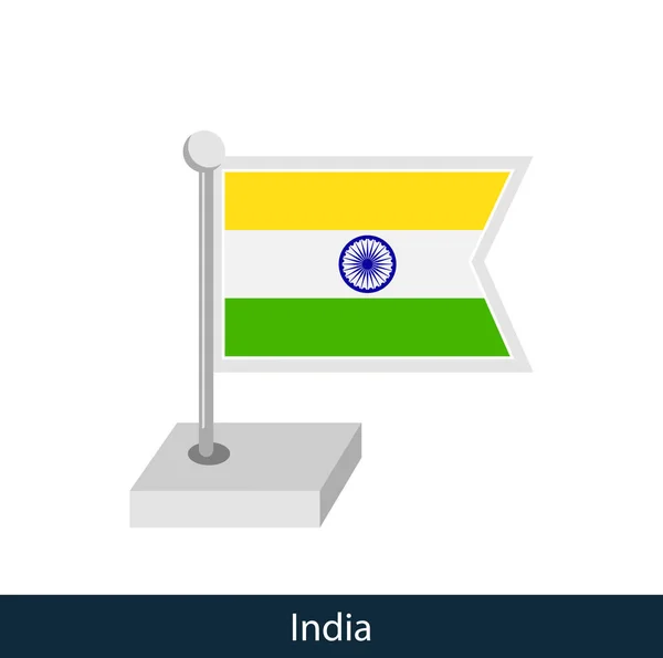 India Asztali Zászló Lapos Stílus Vektor — Stock Vector