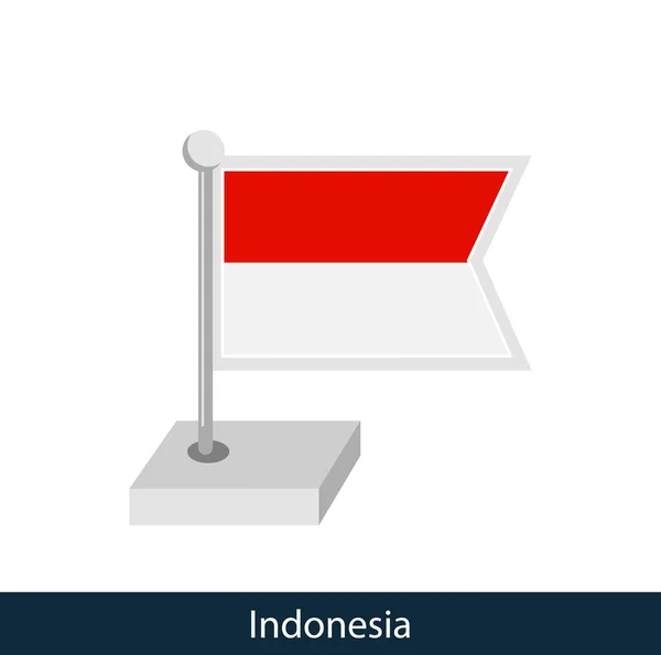 Bendera Tabel Indonesia Gaya Datar Vektor - Stok Vektor