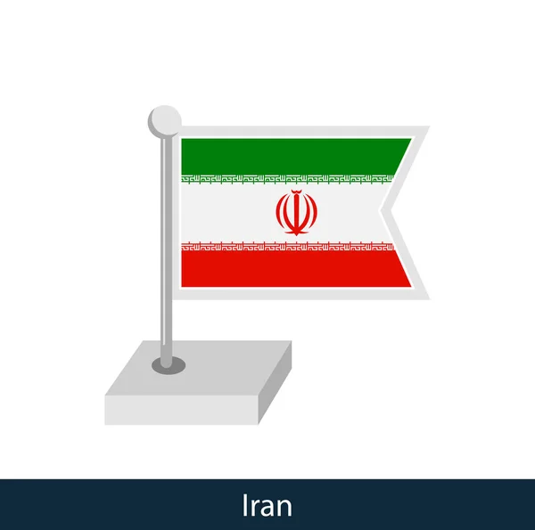 Настольный Флаг Ирана Плоский Стиль Вектор — стоковый вектор