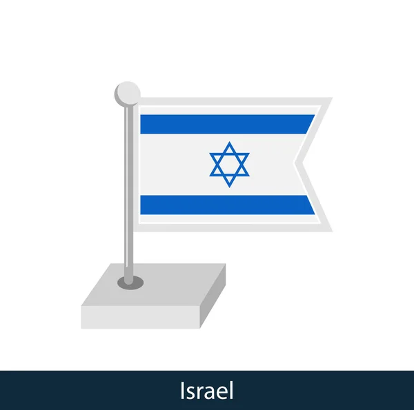 Flaga Izraela Płaski Styl Wektor — Wektor stockowy