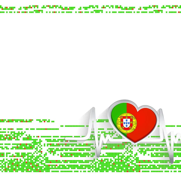 포르투갈 애국심의 포르투갈은 모양과 라인을 일러스트 — 스톡 벡터